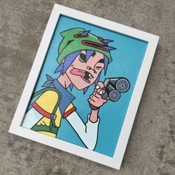 Gorillaz 2D Canvas Painting With Outer Frame 