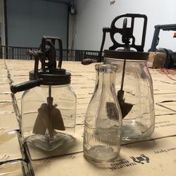 2-Authentic vintage hand-crank butter churn