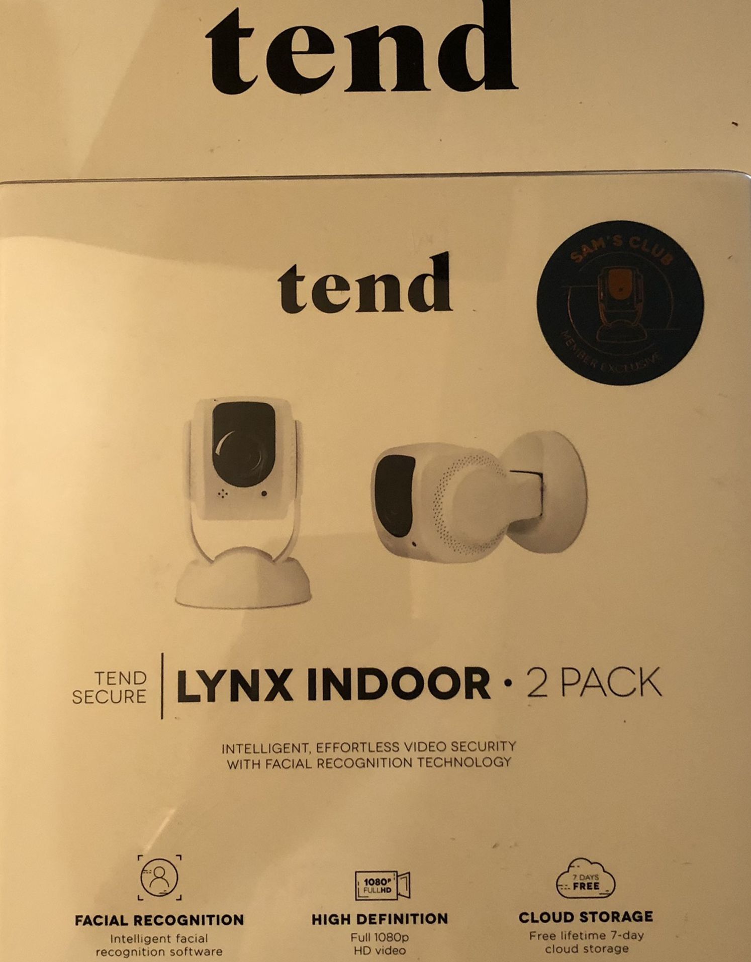 Tend Secure Lynx Indoor Intelligent Video Security with Facial Recognition (2 Pack)