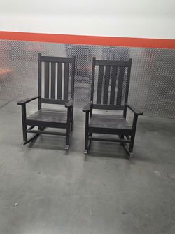 Set of 2 Black Rocking Chairs