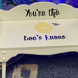 Child’s  Little Bench  With Bee Stencil
