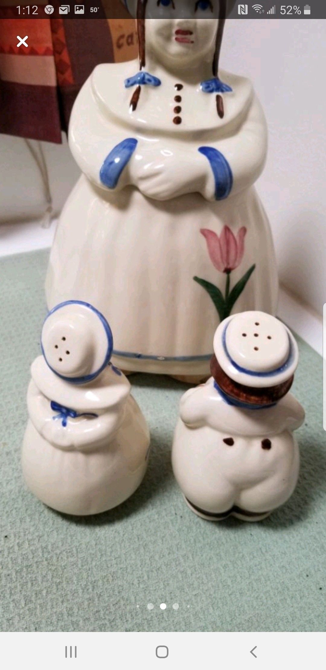 VINTAGE COOKIE JAR WITH SALT AND PEPPER SHAKERS *EXCELLENT