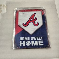 Atlanta Braves Baseball Home Sweet Home Metal Sign 