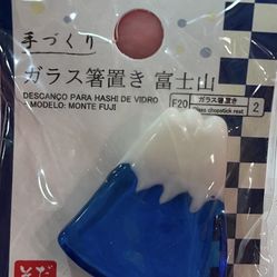 Adorable Daiso Glass Chopstick Rests - Mount Fuji & Cherry Blossom Designs