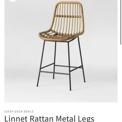 Liner Rattan Metal Counter Stool 