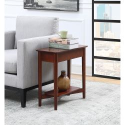 Brand New in Box Mid-Century Style Mahogany Wooden Flip Top End Table