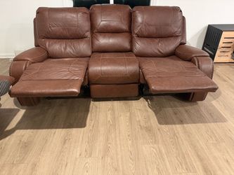 Brown Leather Recliner Couch