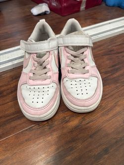 Kids Pink and White Low-Top Sneakers