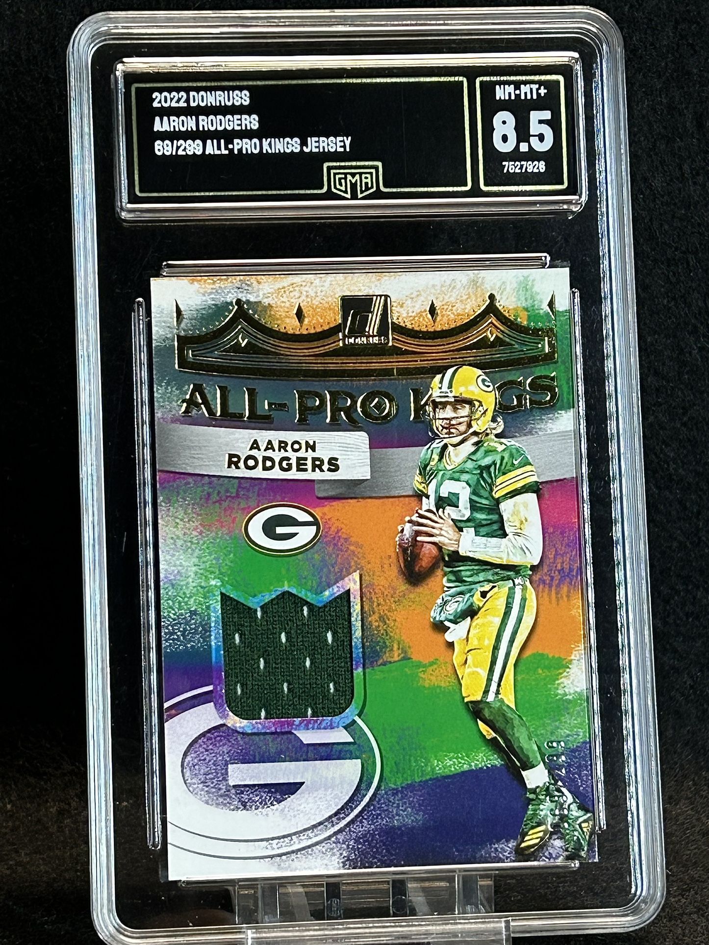 2022 Donruss π₯ Aaron Rodgers π₯ All-Pro Kings Jersey 69/299 GMA 8.5 NM-MT π - Green Bay Packers / New York Jets