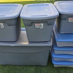 8 Storage Container Lot Large Sterilite Bin 