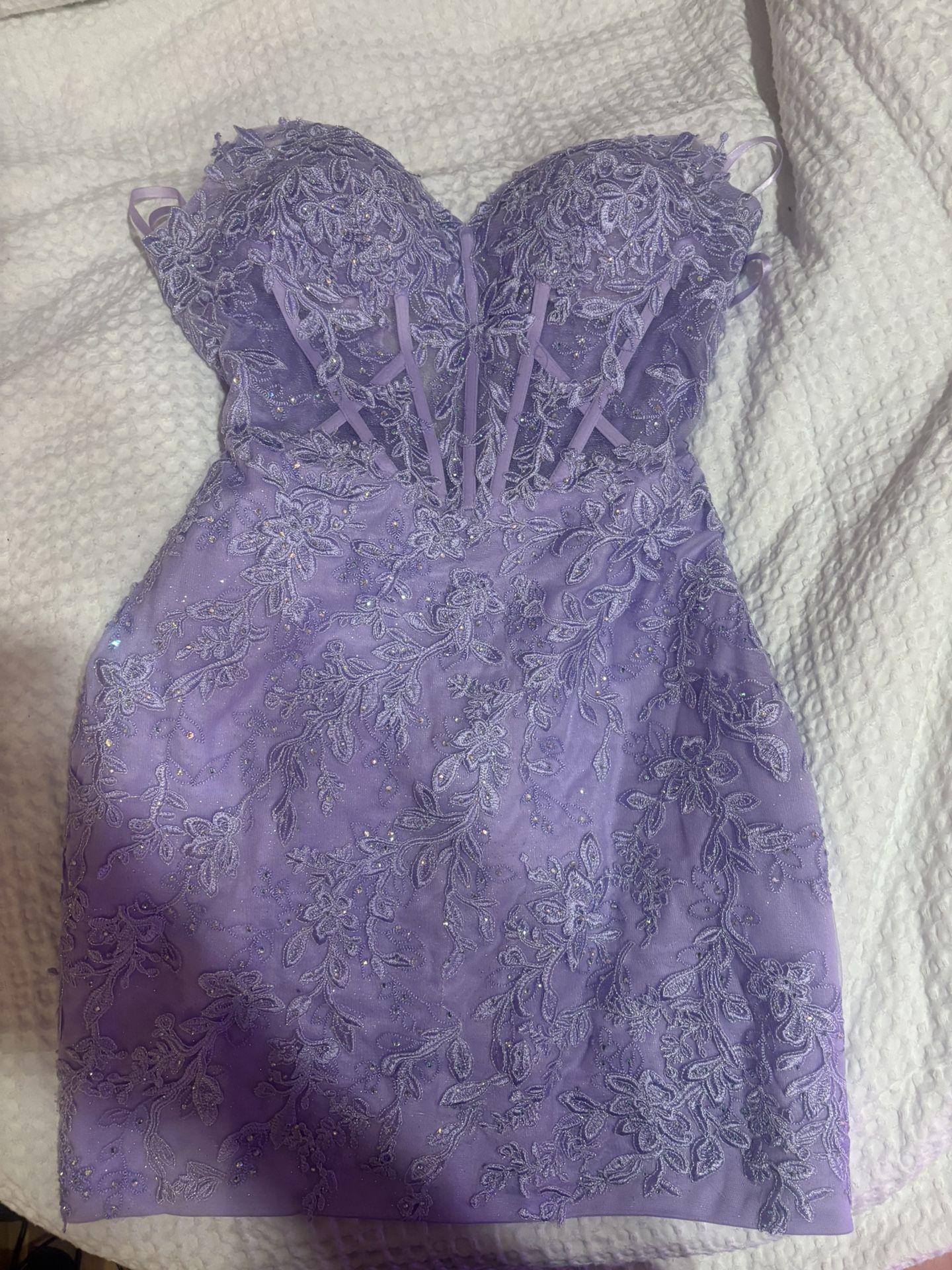 Purple Strapless HOCO dress