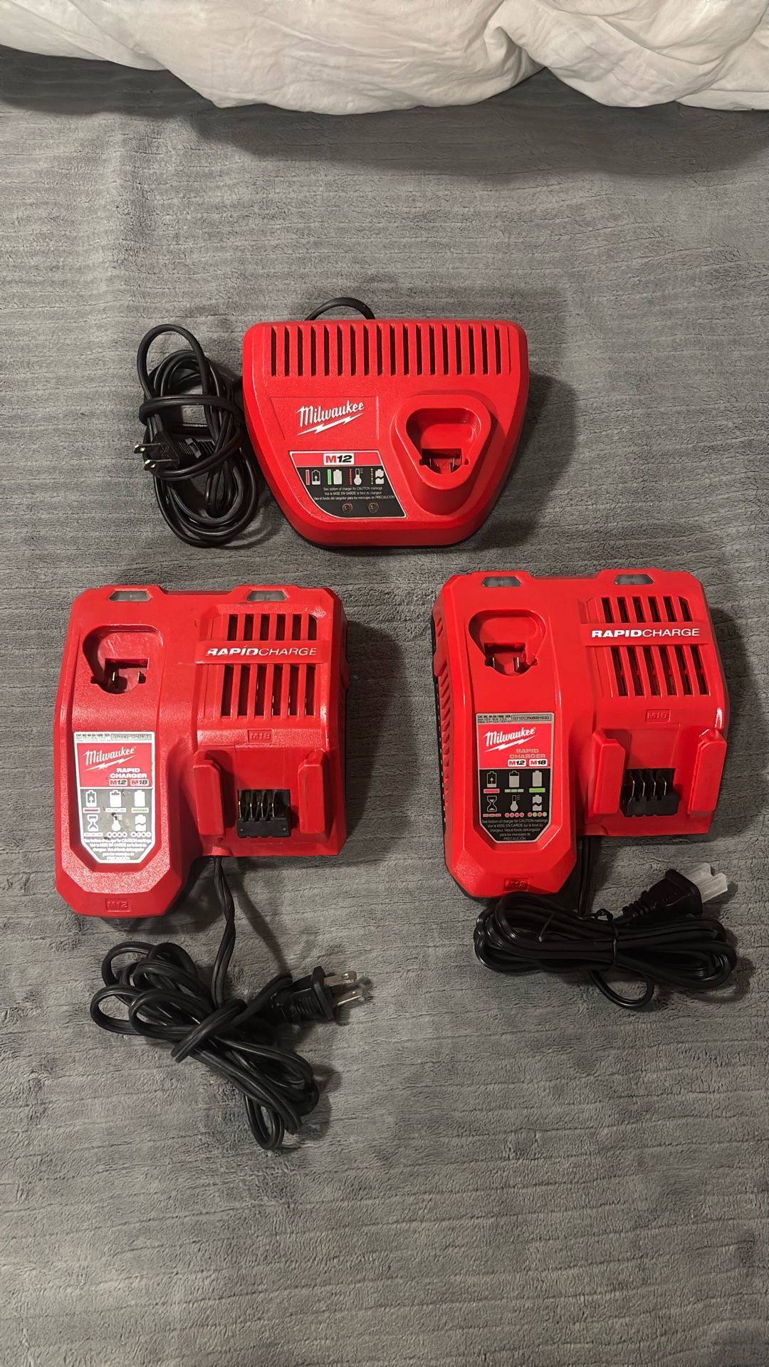 3 Milwaukee Chargers Each Sold Separately