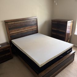 Westover Hills Queen Bedroom Set – Recline/Vibrate Bed + Matching Chest & Nightstand (LIKE NEW)