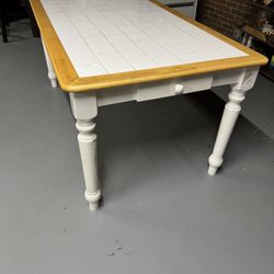 White Tiled Table