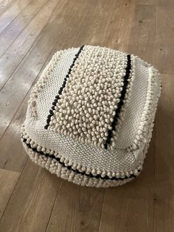 Cream boho Poof