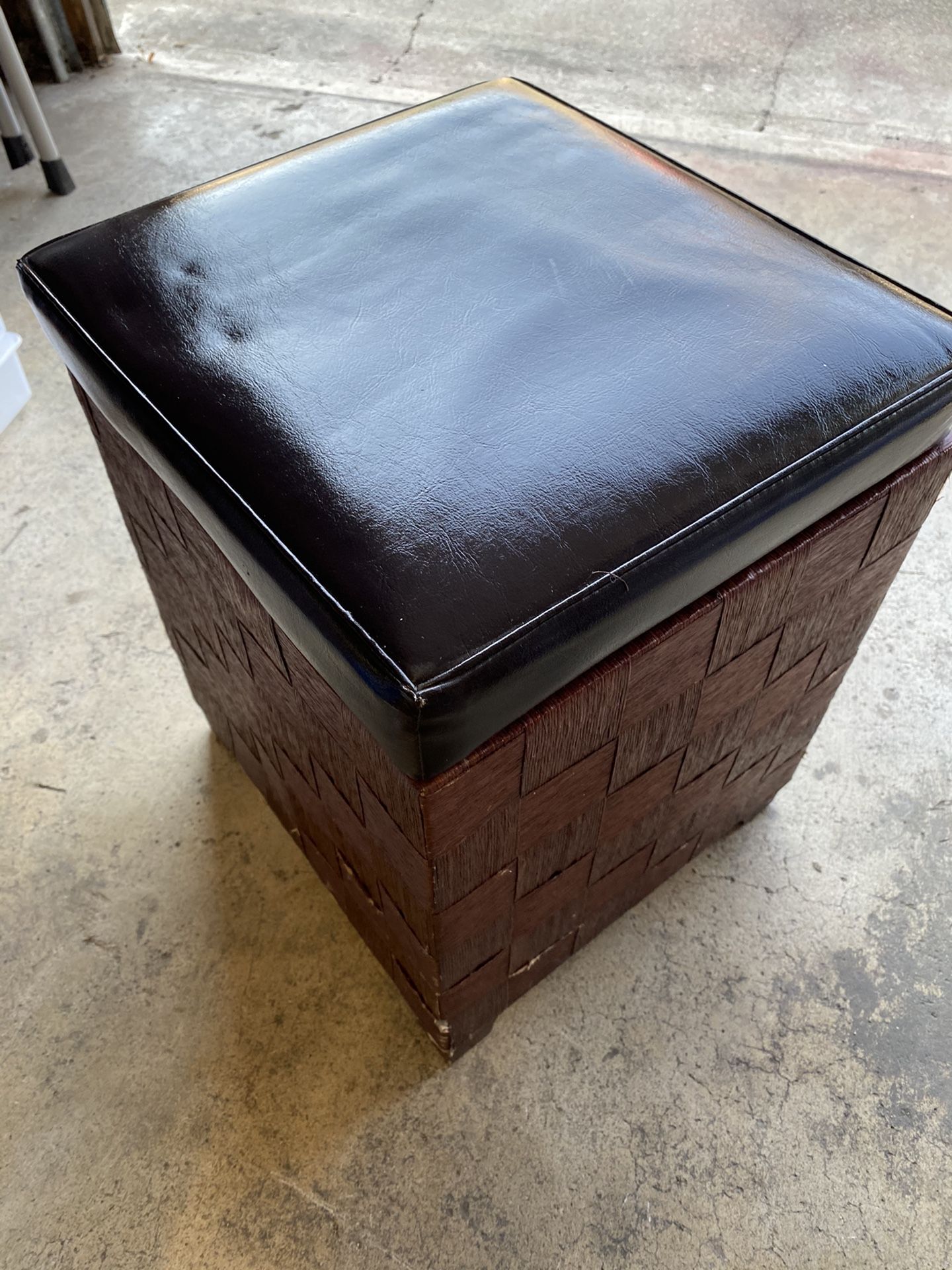 Leather Stool with storage