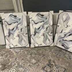 New Large Triple Canvas Picture Art Set
