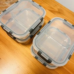 Glass food storage container