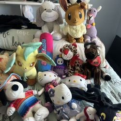 Hello Kitty, Plushies, Pokemon Stuffed Animals, Shopkins Etc