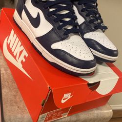 High Top Navy Blue Dunks 