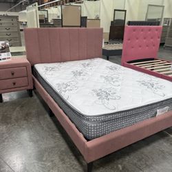 New Full Bed Frame With Mattress 
