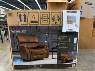 BarcaLounger Presley Leather Power Rocker Recliner with Power Headrest 