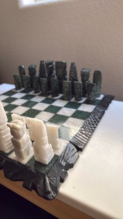 Mayan hand carved chess set