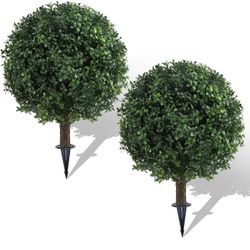  Artificial Boxwood Trees