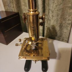 Antique C. Baker Brass Microscope 