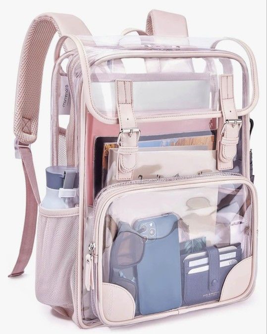 Pink Clear Backpack