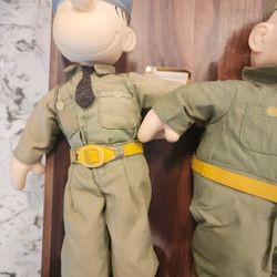 Vintage 1985 Beetle Bailey & Sarge Plush Dolls Presents with Tags