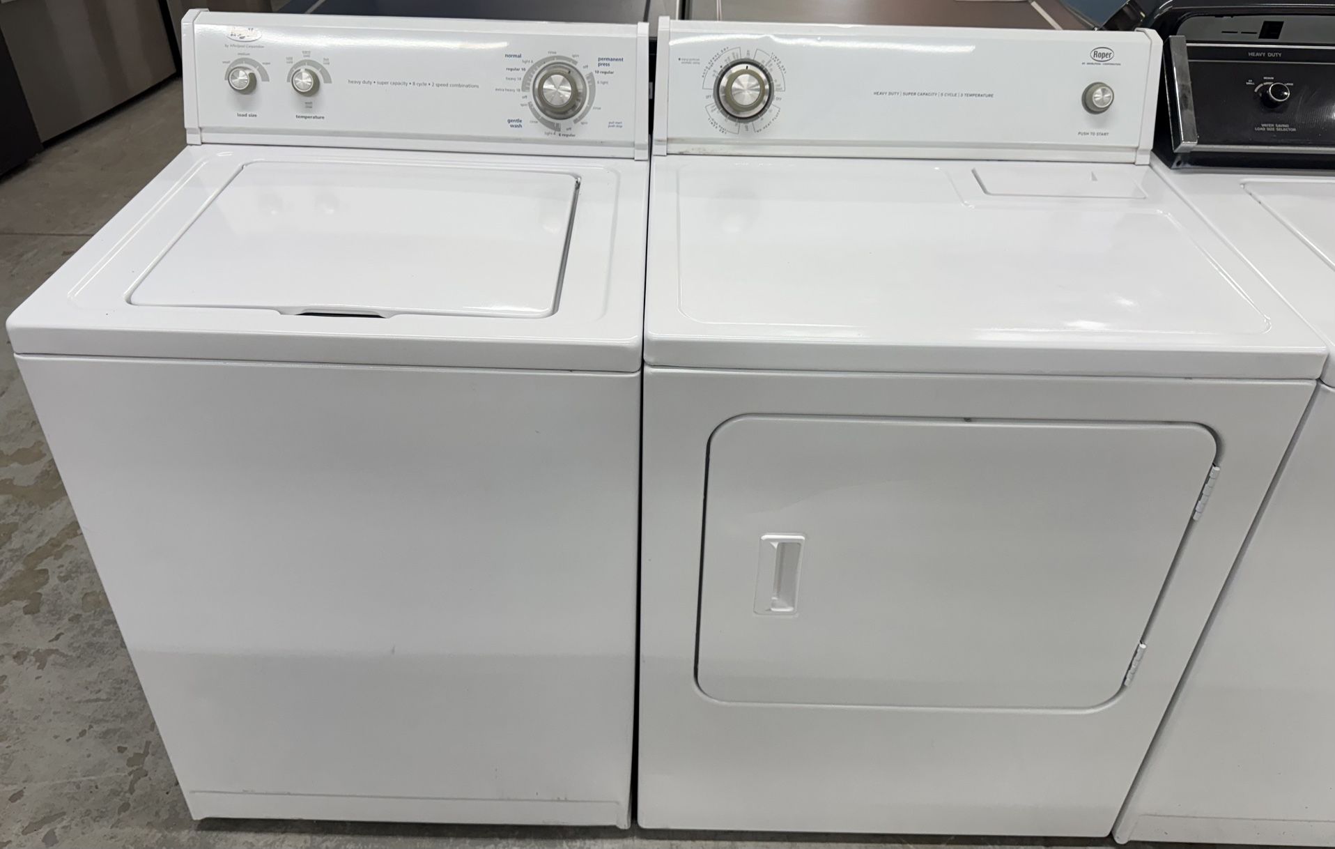 Matching Heavy Duty Washer & Dryer Set