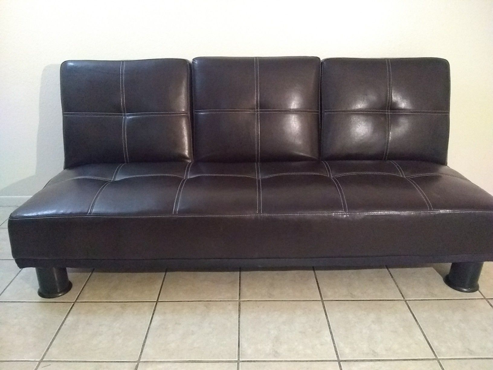 Brown Leather Futon