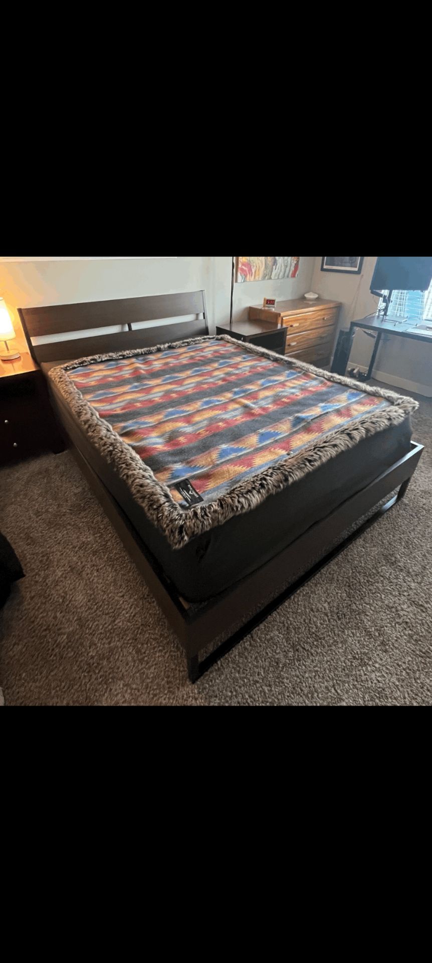 EXTRA LONG QUEEN BED FRAME WITH MATTRESS
