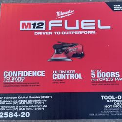 Milwaukee M12 FUEL 12V Lithium-Ion Brushless Cordless 6 in. Random Orbital Sander 3/32 in. (Tool-Only)  $219  New