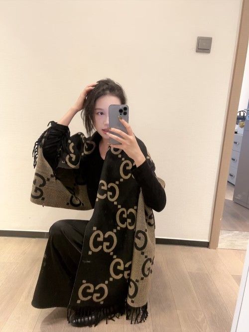 GUCCI Classic Cashmeruble sided Jacquard-60✖️210cm