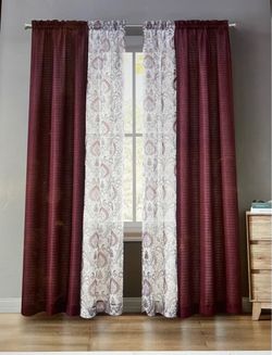 Curtain Panel Set with Sheer Overlay