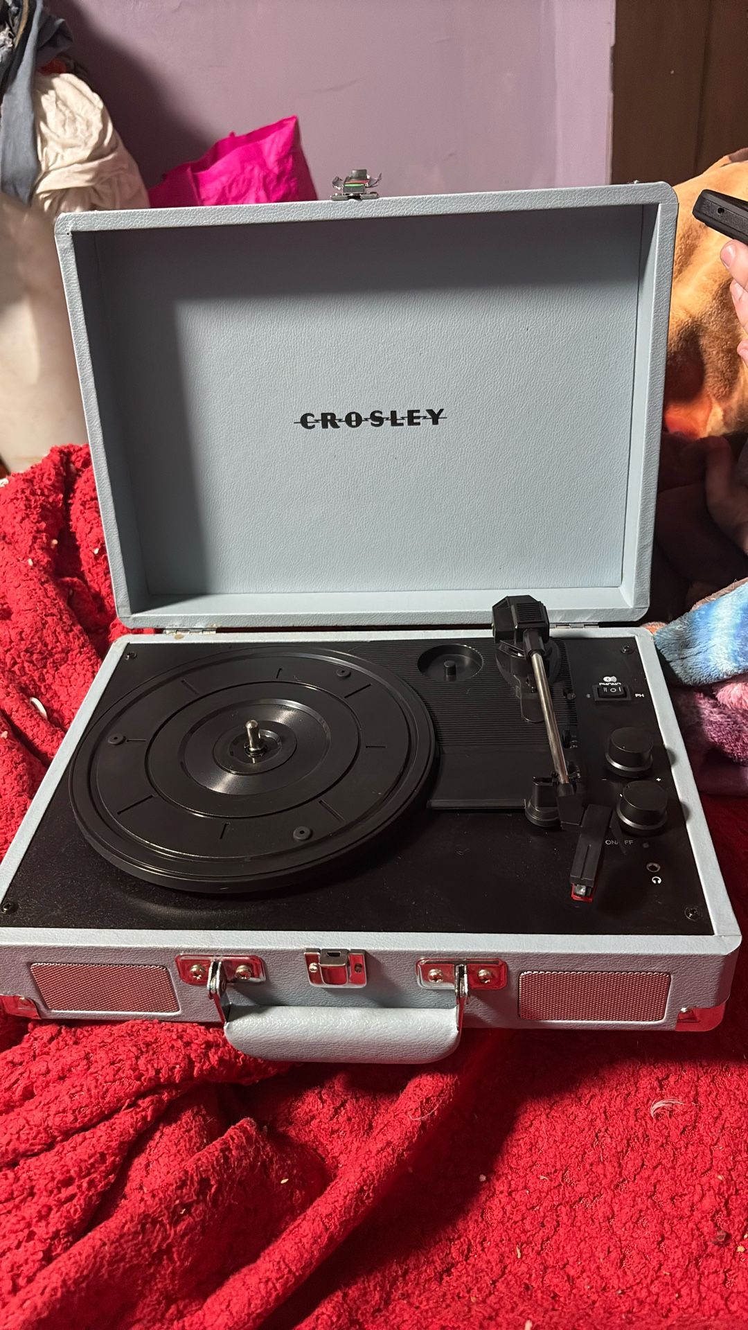 Crosley Cruiser Plus portable turntable.