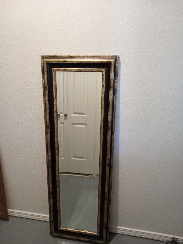 Black And Gold Stand Up Mirror 