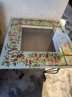 Painted Glass Top Table