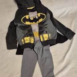 Batman Costume/Pajamas With Jacket And Cape