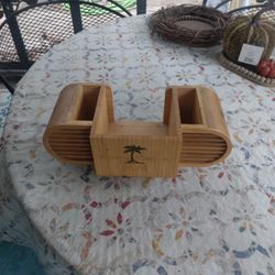 Tommy Bahama Rum Bamboo Wood Bar Caddy/ Holder