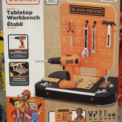 BLACK+DECKER Tabletop Workbench Tool Storage Pretend Tools
