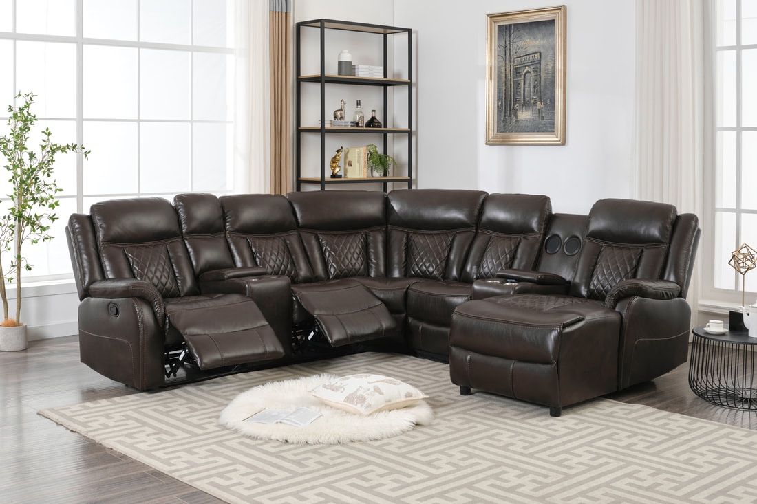 Brown Reclining Sectional