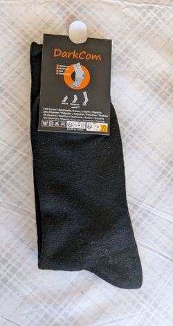 New DarkCom Socks Breathable Durable Cotton-Blend Black Size 10 - 12 New
