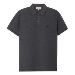 Burberry Short Sleeve Polo In Charcoal Grey Sz L