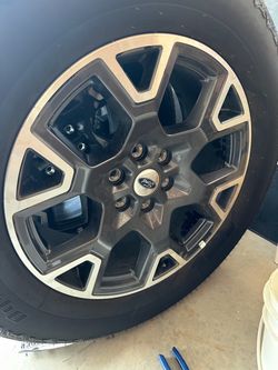 Stock 2025 F-150 tires and rims.