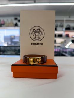 Hermes Kelly Double Tour Bracelet Brown Leather Gold Hardwear! (WMP020412)