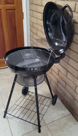 22" Kettle Charcoal Grill, Portable BBQ Gill with Wheels