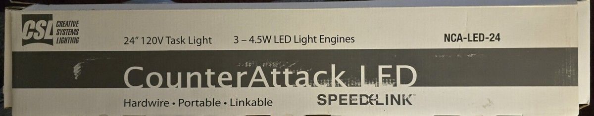 COUNTERATTACK LED 24" 120V TASK LIGHT 3 - 4.5W LED LIGHT ENGINES